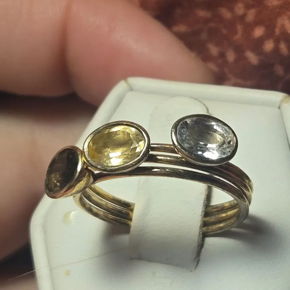 3 Vintage sterling silver rings sz 9